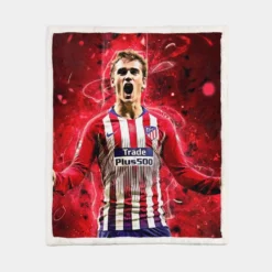 Antoine Griezmann  Atletico Madrid Expensive Player Sherpa Fleece Blanket 1