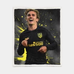 Antoine Griezmann  Atletico Madrid Top Forward Player Sherpa Fleece Blanket 1