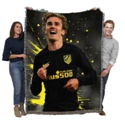 Antoine Griezmann  Atletico Madrid Top Forward Player Woven Blanket