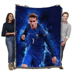 Antoine Griezmann  France Energetic Football player Woven Blanket