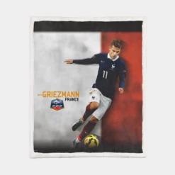 Antoine Griezmann  France Exellent Football Player Sherpa Fleece Blanket 1