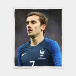 Antoine Griezmann In France National Football Jersey Sherpa Fleece Blanket 1