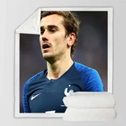 Antoine Griezmann In France National Football Jersey Sherpa Fleece Blanket