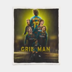 Antoine Griezmann Populer Football Player Sherpa Fleece Blanket 1