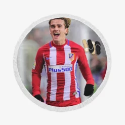 Antoine Griezmann Top Ranked La Liga Football Player Round Beach Towel