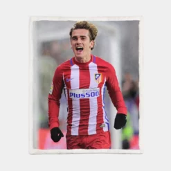 Antoine Griezmann Top Ranked La Liga Football Player Sherpa Fleece Blanket 1