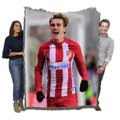 Antoine Griezmann Top Ranked La Liga Football Player Woven Blanket