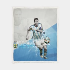 Argentina Captain Lionel Messi Sherpa Fleece Blanket 1