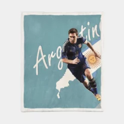 Argentina World Cup Player Lionel Messi Sherpa Fleece Blanket 1