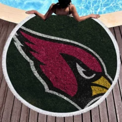Arizona Cardinals Logo NFL American Football Round Beach Towel 1