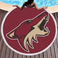 Arizona Coyotes Professional Ice Hockey Club Round Beach Towel 1