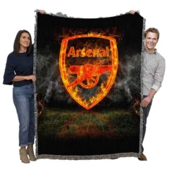 Arsenal FC Exciting Premiere League Club Woven Blanket