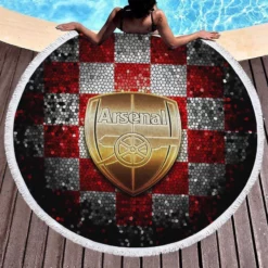 Arsenal FC FA Cup Football Club Round Beach Towel 1