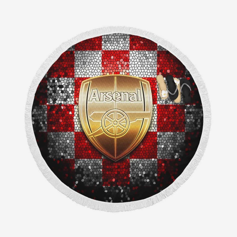 Arsenal FC FA Cup Football Club Round Beach Towel