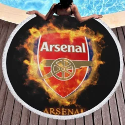 Arsenal FC Famous Soccer Team Round Beach Towel 1