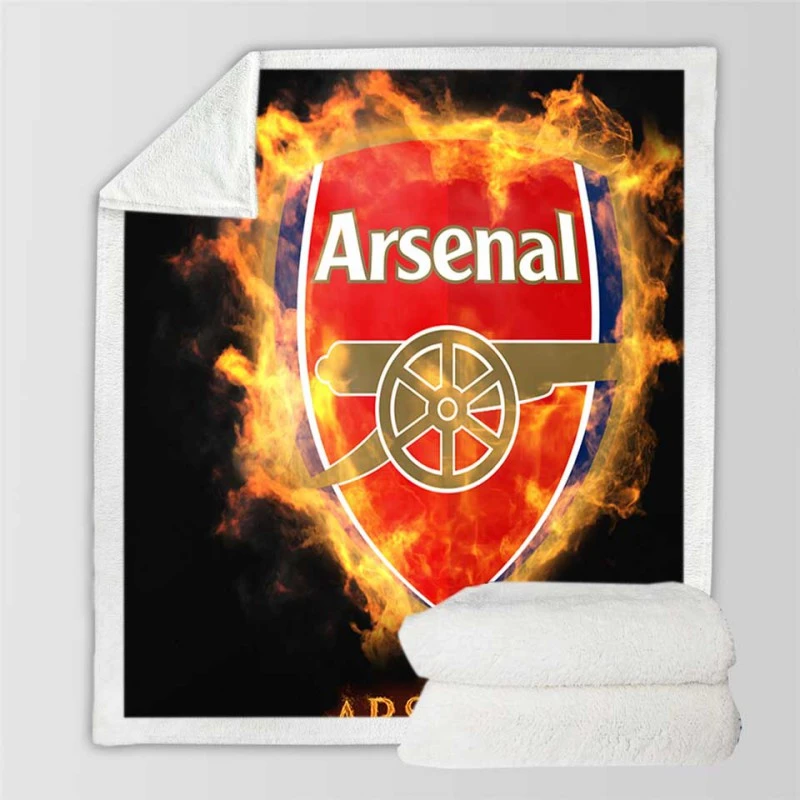 Arsenal FC Famous Soccer Team Sherpa Fleece Blanket