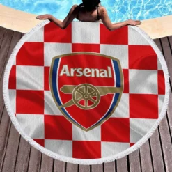 Arsenal FC Flag Design Football Logo Round Beach Towel 1