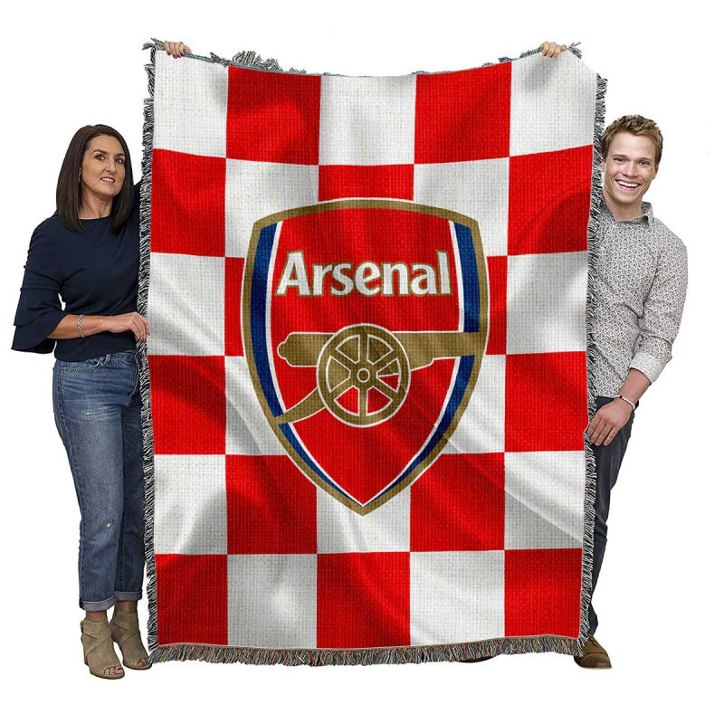 Arsenal FC Flag Design Football Logo Woven Blanket
