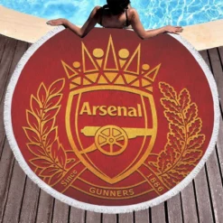 Arsenal FC Top Ranked Football Club Round Beach Towel 1