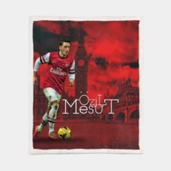 Arsenal Football Player Mesut Ozil Sherpa Fleece Blanket 1