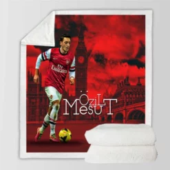 Arsenal Football Player Mesut Ozil Sherpa Fleece Blanket