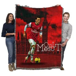 Arsenal Football Player Mesut Ozil Woven Blanket