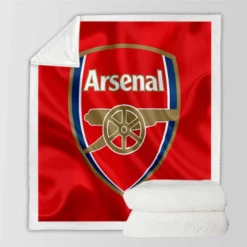 Arsenal Logo Powerful Football Club Sherpa Fleece Blanket