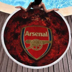 Arsenal Logo Strong Football Club Logo Round Beach Towel 1