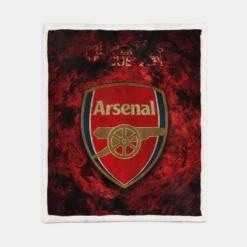 Arsenal Logo Strong Football Club Logo Sherpa Fleece Blanket 1