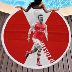 Arsenal Premier League Footballer Mesut Ozil Round Beach Towel 1