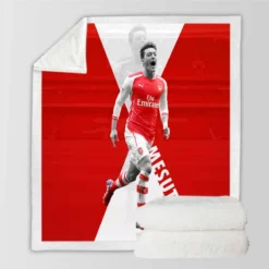 Arsenal Premier League Footballer Mesut Ozil Sherpa Fleece Blanket