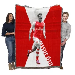 Arsenal Premier League Footballer Mesut Ozil Woven Blanket