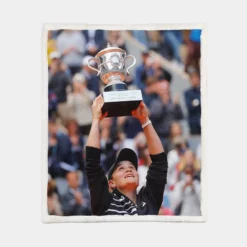 Ashleigh Barty Energetic Australian Tennis Player Sherpa Fleece Blanket 1