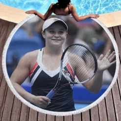 Ashleigh Barty Exellent Australian Tennis Player Round Beach Towel 1