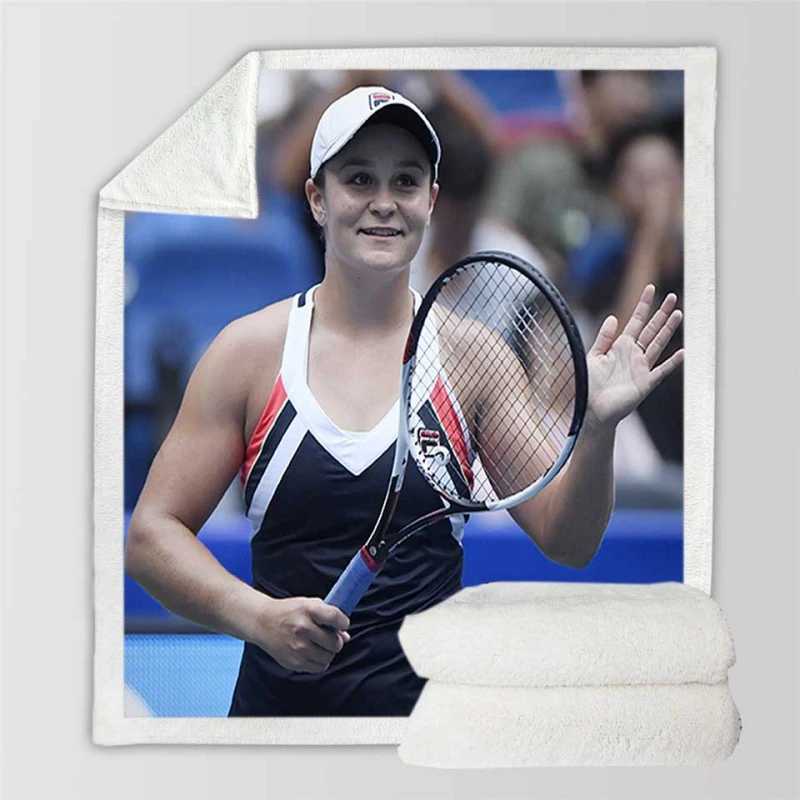 Ashleigh Barty Exellent Australian Tennis Player Sherpa Fleece Blanket