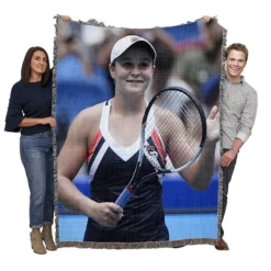 Ashleigh Barty Exellent Australian Tennis Player Woven Blanket