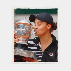 Ashleigh Barty Professional Australian Tennis Player Sherpa Fleece Blanket 1