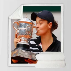 Ashleigh Barty Professional Australian Tennis Player Sherpa Fleece Blanket