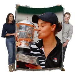 Ashleigh Barty Professional Australian Tennis Player Woven Blanket