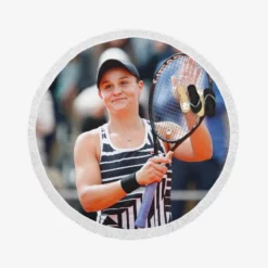 Ashleigh Barty Top Ranked Australian Tennis Player Round Beach Towel