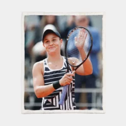 Ashleigh Barty Top Ranked Australian Tennis Player Sherpa Fleece Blanket 1