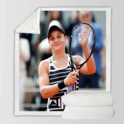 Ashleigh Barty Top Ranked Australian Tennis Player Sherpa Fleece Blanket