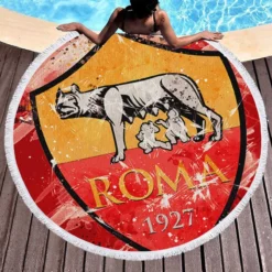 Association Sportive Roma Italy Football Club Round Beach Towel 1