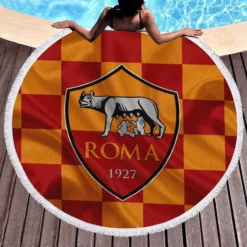 Association Sportive Roma Serie A Football Team Round Beach Towel 1