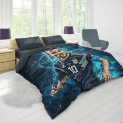 Athletic Soccer Player Lionel Messi Duvet Cover 1