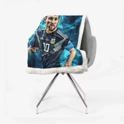 Athletic Soccer Player Lionel Messi Sherpa Fleece Blanket 2