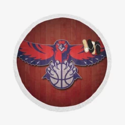 Atlanta Hawks Basketball team Logo Round Beach Towel