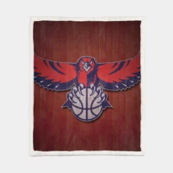 Atlanta Hawks Basketball team Logo Sherpa Fleece Blanket 1