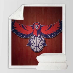 Atlanta Hawks Basketball team Logo Sherpa Fleece Blanket