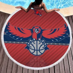 Atlanta Hawks Popular NBA Club Round Beach Towel 1